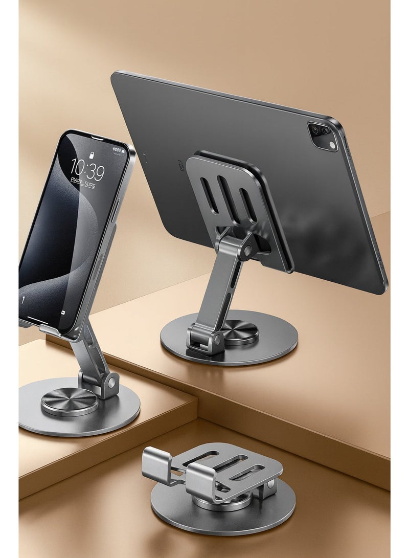 "Mobile & Tablet Desk Stand Metal Rotating – Highly Practical Design, Perfect for Study, Work & Watching Videos, Flexible 360° Viewing, Compatible with 4.7–13 Inch Devices" - Image 1
